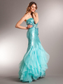 AC510 Aqua Sequin Prom Dress - Aqua, Front View Thumbnail