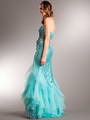 AC510 Aqua Sequin Prom Dress - Aqua, Back View Thumbnail