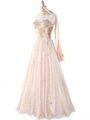B3468 Gold Lace Prom Gown - Gold, Alt View Thumbnail