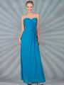 C7783 Strapless Sweetheart Chiffon Bridesmaid Dress - Ocean Blue, Front View Thumbnail