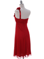 E1801 Red One Shoulder Cocktail Dress - Red, Back View Thumbnail