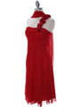 E1801 Red One Shoulder Cocktail Dress - Red, Alt View Thumbnail