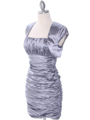 E1808 Silver Cocktail Dress with Bolero - Silver, Alt View Thumbnail