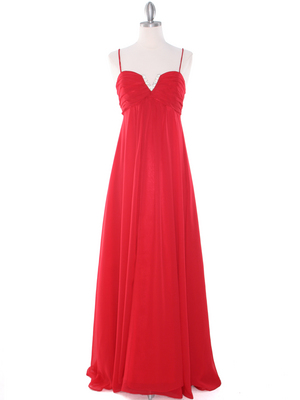 EV3035 Empire Waist Chiffon Evening Dress, Red