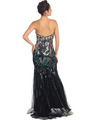 GL1041 Large Sequins Mermaid Dress - Black, Back View Thumbnail