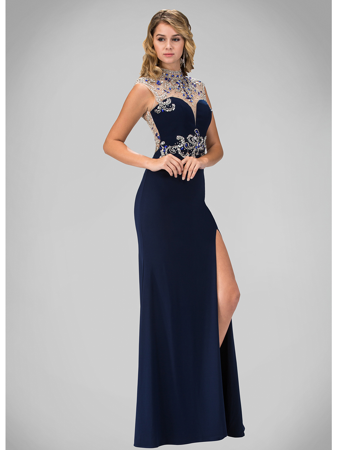 evening dresses with high neck