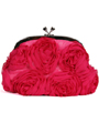 HBG90701 Fuschia Floral Evening Bag - Fuschia, Front View Thumbnail