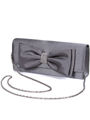 HBG90948 Gray Evening Bag with Bow - Gray, Alt View Thumbnail