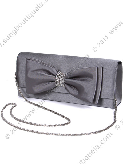 HBG90948 Gray Evening Bag with Bow - Gray, Alt View Medium