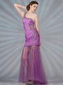 JC2453 One Shoulder Mesh Cut Out Evening Dress - Light Purple, Front View Thumbnail