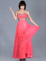 JC840 Jeweled Sweetheart Evening Dress - Coral, Front View Thumbnail