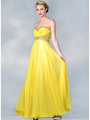 JC840 Jeweled Sweetheart Evening Dress - Yellow, Front View Thumbnail