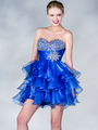 JC853 Jeweled Sweetheart Party Dress - Royal, Front View Thumbnail