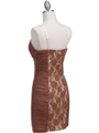 KS3343 Ligth Coffee Cocktail Dress - Light Coffee, Back View Thumbnail