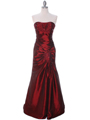 29283 Burgundy Taffeta Evening Gown - Burgundy, Front View Thumbnail