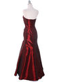 29283 Burgundy Taffeta Evening Gown - Burgundy, Back View Thumbnail