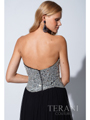 P1506 Snowflake Inspired Prom Dress By Terani - Black, Back View Thumbnail