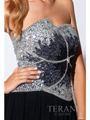 P1506 Snowflake Inspired Prom Dress By Terani - Black, Alt View Thumbnail