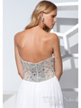 P1529 Sweetheart Long Prom Dress with Slit By Terani - White, Back View Thumbnail