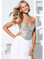 P1529 Sweetheart Long Prom Dress with Slit By Terani - White, Alt View Thumbnail