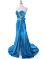 C1642 Teal Charmeuse Strapless Evening Dress - Teal, Alt View Thumbnail