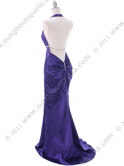 C7123 Purple Evening Dress - Purple, Back View Medium