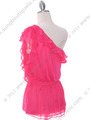 TP127 Hot Pink One Shoulder Top - Hot Pink, Back View Thumbnail