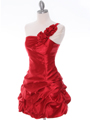 U709 Red One Shoulder Cocktail Dress - Red, Alt View Thumbnail